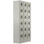 image of Winholt WL-618-18 Beige 18 Triple Column Eighteen Door Steel Locker - 36"W x 18"D x 78"H