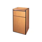 image of Winco WR-35 Waste Receptacle, 23-1/2"L x 23-3/4"W x 44"H, Up To 35 Gallon Trash Can, Wood