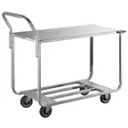 image of Winholt WX-1000KA-B-WM Steel 2-Shelf Stocking & Marking Cart w/ Galvanized Solid Top