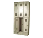 image of Winholt WL-6 Beige Locker w/ Double Tier, 3 Columns, 12" x 12" x 36" Compartment
