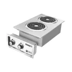 image of Wells H-636 15" Electric Built-In Hotplate w/ (2) Spiral Burners, Infinite Controls, 208/240v