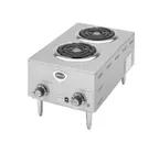 image of Wells H-63 15" Electric Countertop Hotplate w/ (2) Spiral Burners, Infinite Controls, 208/240v