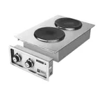 image of Wells H-706 15" Electric Built-In Hotplate w/ (2) Solid Burners, Infinite Controls, 208/240v