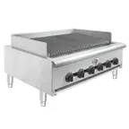 image of Wells HDCB-3630G 36" Countertop Heavy Duty Gas Radiant Charbroiler w/ (6) Burners, 120.000 BTU