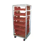 image of Winholt AL-3207CR-M 7 Box Side Load Mobile Aluminum Produce Crisping Rack