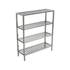 image of Winholt ALSCS-36-424-CM All-Welded Aluminum 4 Shelf Correctional Shelving - 36" x 24" x 72"
