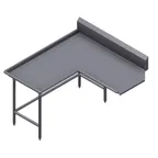 image of Winholt CDT-14-I-60R 60"x 30" Island Clean Dish Table, 9" Backsplash - 14 Gauge / Right-to-Left