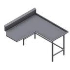 image of Winholt CDT-14-I-72L 72" Island Clean Dish Table, 9" Splash -14 Gauge S.Steel / Left-to-Right