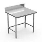 image of Winholt DTB-3036 36" Open Base Work Table with Side & Rear Crossrails, 6" Backsplash / 16 Gauge Top