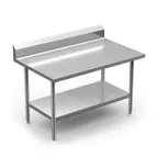 image of Winholt DTSBB-2448 48" Open Base Work Table with Undershelf, Without Backsplash / 18 Gauge Top