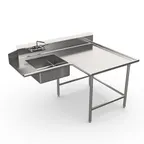 image of Winholt SDT-14-I-72L Island Soiled Dish Table with Bowl, 72"L x 30"W - 14 Gauge / Left to Right