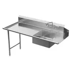image of Winholt SDT-14-L-60R 60" Landed/Island Soiled Dish Table with Bowl, 14‑Gauge S.Steel / Right‑to‑Left