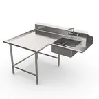 image of Winholt SDT-16-I-60R 60" Island Soiled Dish Table with Bowl, 16‑Gauge S.Steel / Right‑to‑Left