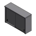 image of Winholt STCT-D6015-WMS 60" Wall Mount Stainless Steel Cabinet, 60"W x 15"D x 33"H, Sliding Doors, NSF