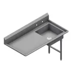 image of Winholt UDT-16-L-48L 48" Soiled Dish Table w/20"x20" Bowl, 16 Gauge S.Steel Top / Left‑to‑Right