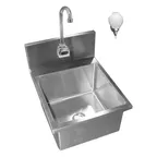 image of Winholt WS-HS-1410-EF 18" Wall Mounted Hand Sink with e-Faucet, e-Eye & Soap dispenser - 16 gauge