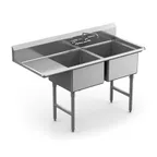 image of Winholt WS2T1620LD18 Sink, Two Compartment, with Left-Hand 18" Drainboard