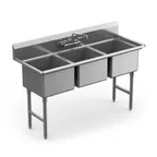 image of Winholt WS3T1620-14DP-14GA Three Compartment Sink