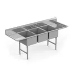 image of Winholt WS3T24242D18-14DP-14GA Three Compartment Sink