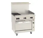 image of Wolf C36C-2B24G 36" Gas Restaurant Range w/ (2) Burners, 24" Griddle Right, (1) Convection Oven, 135.000 BTU
