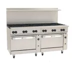 image of Wolf C72CC-12B 72" Gas Restaurant Range w/ (12) Open Burners, (2) Convection Ovens, 430.000 BTU