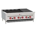 image of Wolf SCB36 36" Countertop Gas Radiant Charbroiler w/ (6) Burners, 87.000 BTU