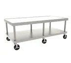 image of Wolf STAND/C-72 Mobile Equipment Stand w/ Open Base with Undershelf, 73"W x 30"D x 24"H