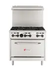 image of Wolf WX36-6BN 36" Natural Gas Restaurant Range w/ (6) Open Burners, (1) Standard Oven, 198.000 BTU