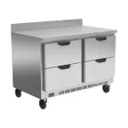 image of Beverage Air WTRD48AHC-4 48" 2-Section Worktop Refrigerator w/ 4 Drawers, 11.82 cu. ft.