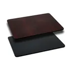image of Flash Furniture XU-MBT-3048-GG Rectangular Laminate Table Top, 48"W x 30"D, 1-1/8" Thick, Reversible Black/Mahogany Finish, T-Mold Edge