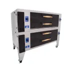 image of Bakers Pride Y-602-DSP 78" Gas Double Deck Pizza Oven 
