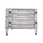 image of Bakers Pride Y-602 78" Gas Double Deck Pizza Oven 