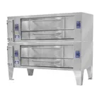 image of Bakers Pride Y-802BL 84" Gas Double Deck Pizza Oven