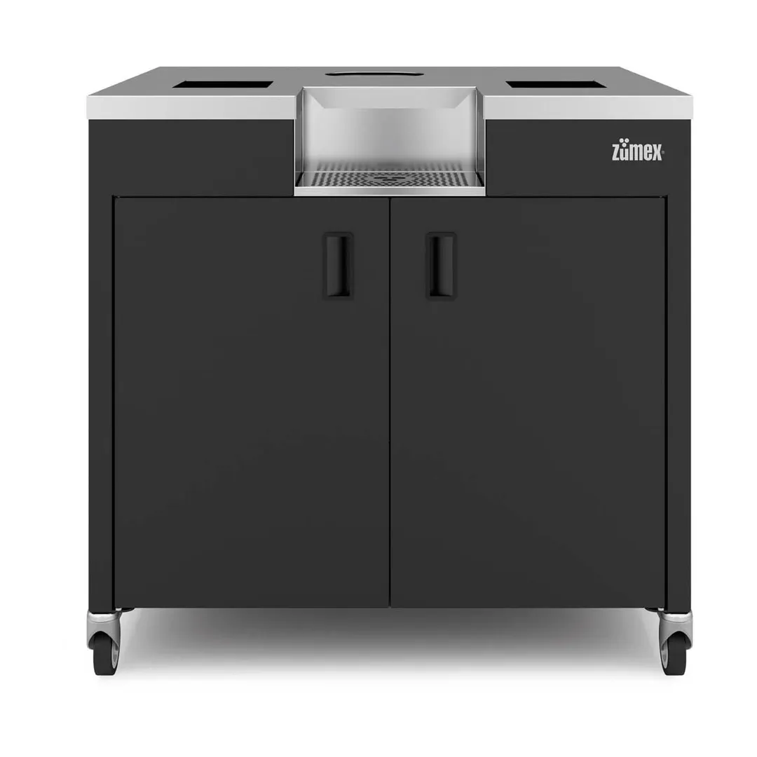 Zumex 08827 SPEED S +PLUS ALL-IN-ONE WIDE BLACK 44 Lbs. Feeder Capacity Floor Model Speed S +Plus All-in-One Wide Black