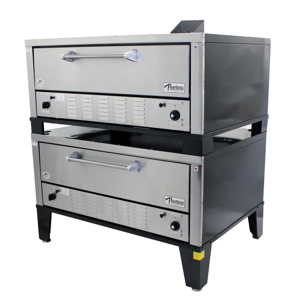 Peerless CW200P 60" Gas Pizza Deck Oven, Double Deck, 9” High, Double-Stacked, 200,000 BTU
