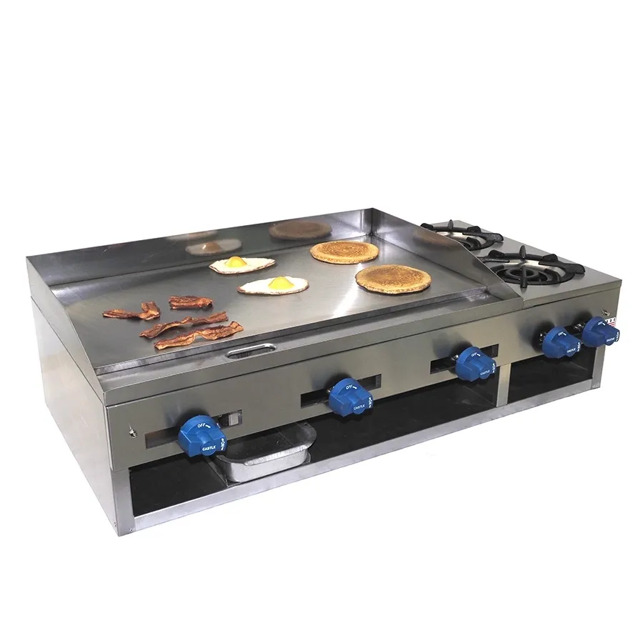 Comstock-Castle 10201 30" Countertop Gas Griddle/Hotplate Combo, Manual Controls, 48.000 BTU
