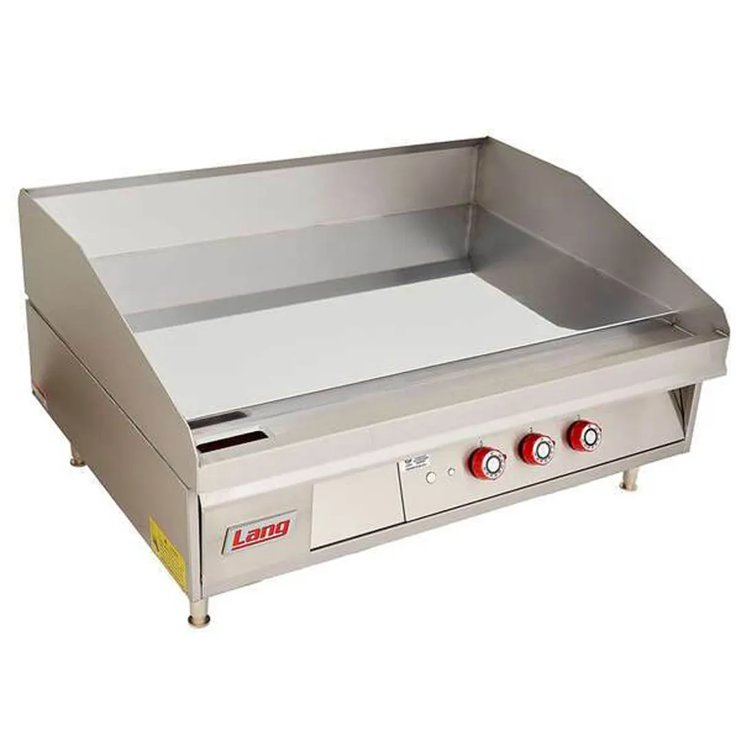 Lang 136TC 36" Countertop Electric Griddle with 36" x 23" Surface, Chrome Plate, Thermostatic Control