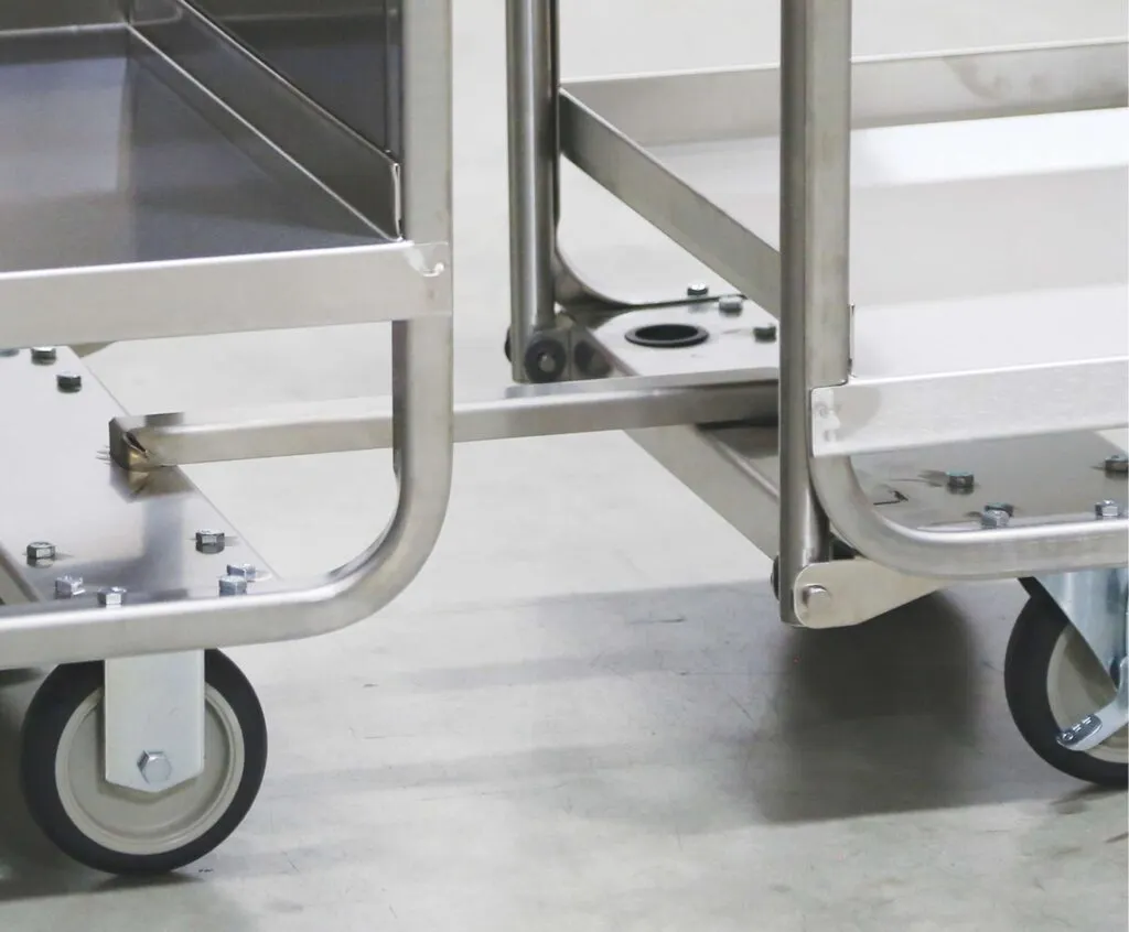 Lakeside 169168 Push-Pull Stowable Drawbar, Utility Cart, Stainless Steel