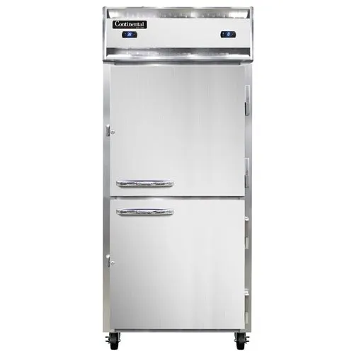 Continental Refrigerator 1RFXNHD 36" 1-Section Reach-In Refrigerator Freezer w/ 2 Solid Half-Doors