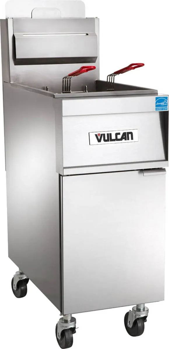 Vulcan 1TR45A 45-50 lb. High Efficiency PowerFry3™ Freestanding Gas Fryer, 15-1/2" W