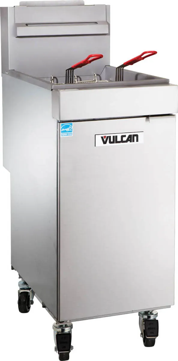 Vulcan 1VEG35M 15" Floor Model Natural Gas Full Pot Fryer, 40 Lbs - 70,000 BTU