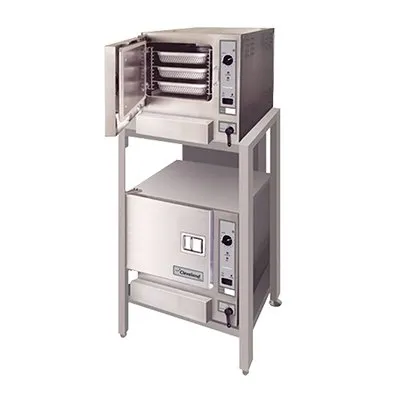 Cleveland (2) 22CET63.1 9 Pan Electric Boilerless Convection Steamer, (2) Stacked, Stand, Plumbed