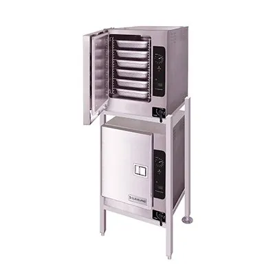 Cleveland (2) 22CET66.1 12 Pan Electric Boilerless Convection Steamer, (2) Stacked, Stand, Plumbed