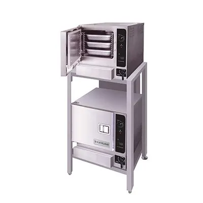 Cleveland (2) 22CGT33.1 6 Pan Gas Boilerless Convection Steamer, (2) Stacked, Stand, 64.000 BTU