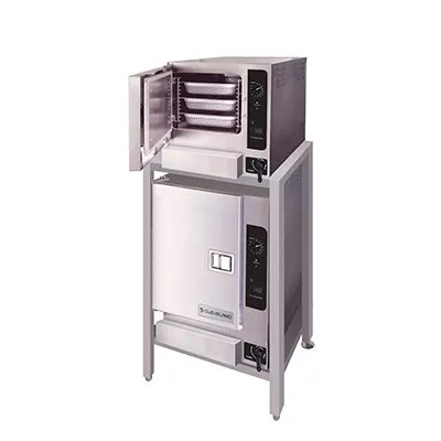 Cleveland (2) 22CGT63.1 9 Pan Gas Boilerless Convection Steamer, (2) Stacked, Stand, 64.000 BTU