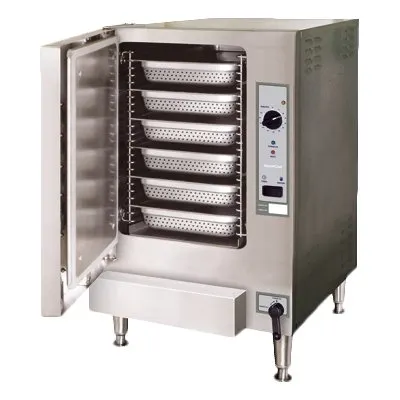 Cleveland 22CGT6.1 SteamChef Countertop Gas Boilerless Convection Steamer w/ 6 Pan, 32.000 BTU