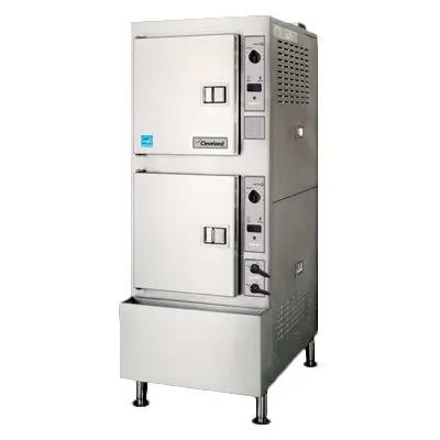 Cleveland 24CGA10.2 10 Pan Floor Gas Convection Steamer, (2) Stacked, Cabinet, 144.000 BTU