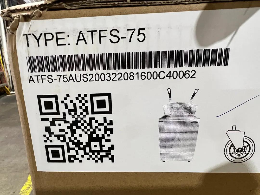 Atosa USA ATFS-75-LP Full Pot Floor Model Gas Fryer - Open Box w/ 75-lb Capacity, 5 Burners