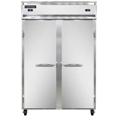 Continental Refrigerator 2RFNSA 52" 2-Section Reach-In Refrigerator Freezer Combo w/ 2 Solid Doors