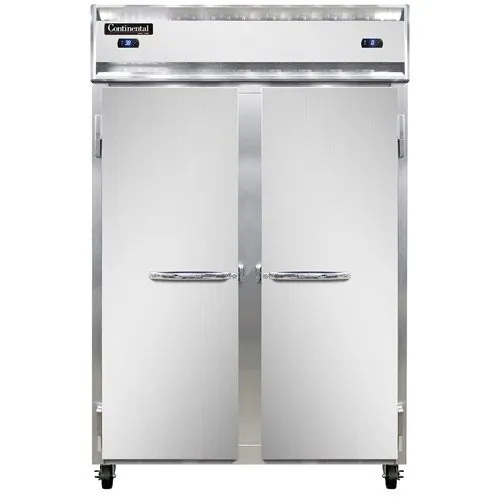Continental Refrigerator 2RFN 52" 2-Section Reach-In Refrigerator Freezer Combo w/ 2 Solid Doors
